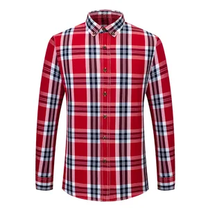 Men's 100% Cotton Twill Plaid Shirt Single Breasted Long Sleeve Work Casual Style for Spring & Autumn New Collection
