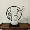 Vertical screen, small white teapot with white plum blossoms