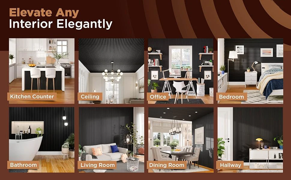 High Quality Acoustic Slat Wood Panels Black Interior Acoustic Wall Panels for Homes Nightstands supplier