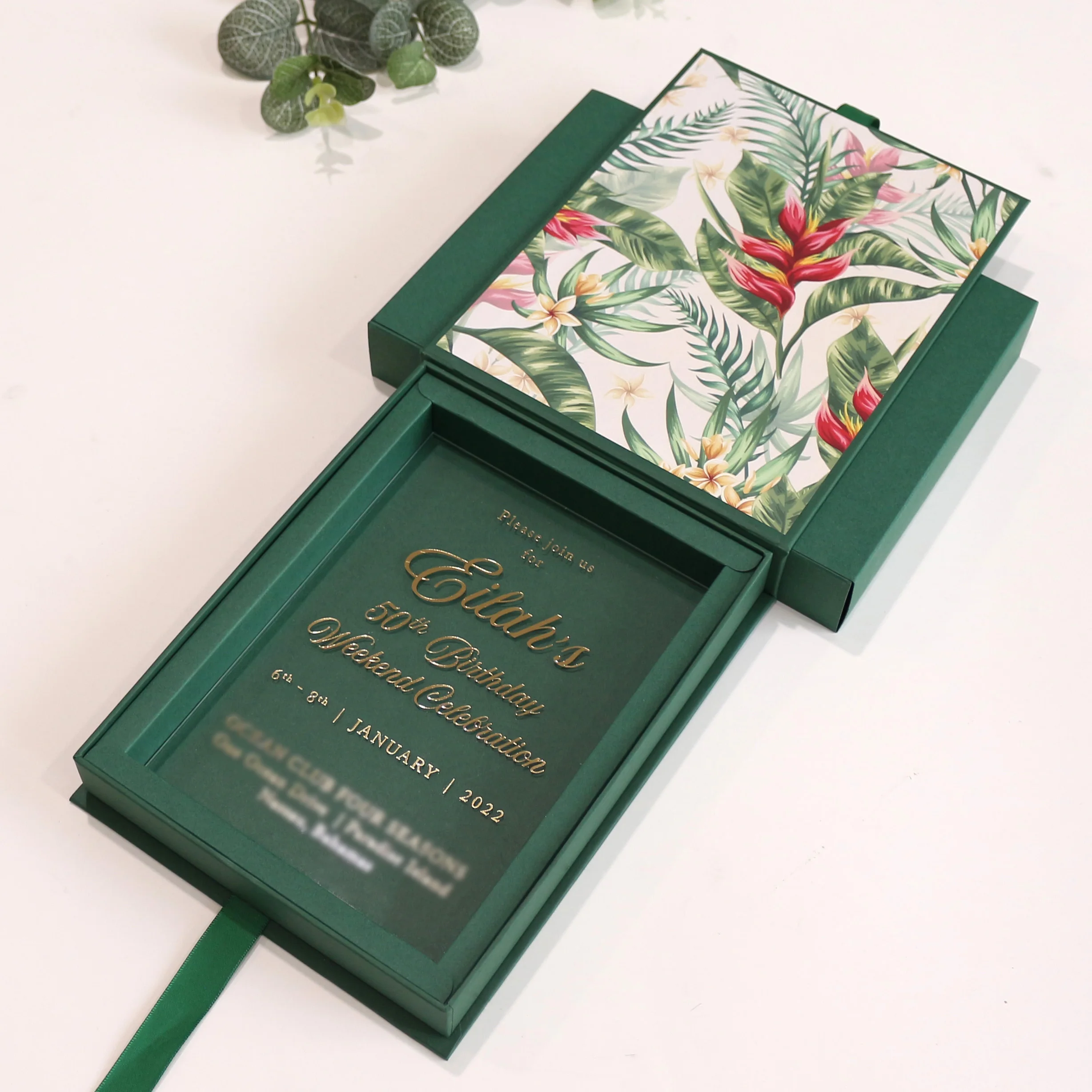 Palm Leaves 2024 Wedding Card Box from Ukraine