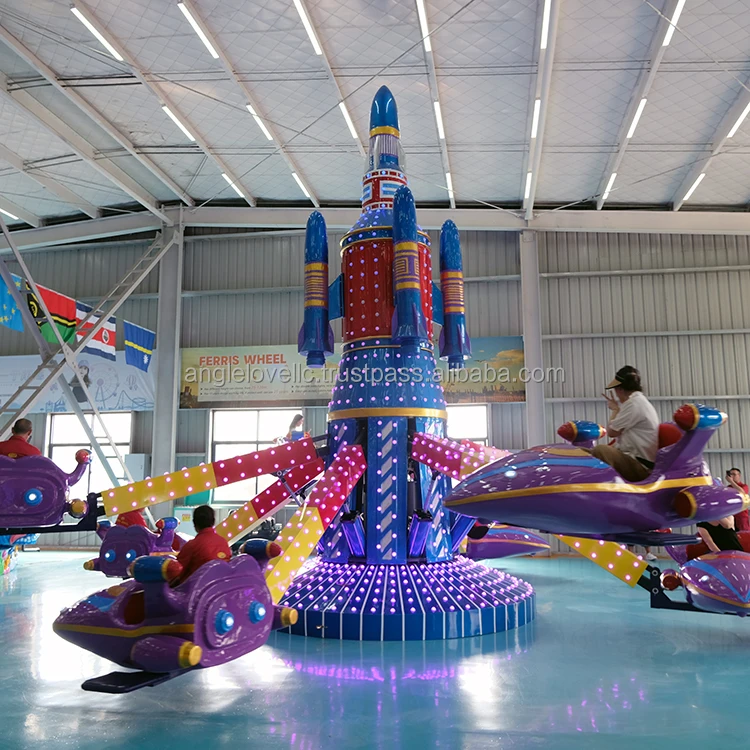 Innovative 2025 Self-Control Fireworks Rocket Plane New Outdoor/Indoor Amusement Park Ride Ideas Made Durable Fiberglass Metal