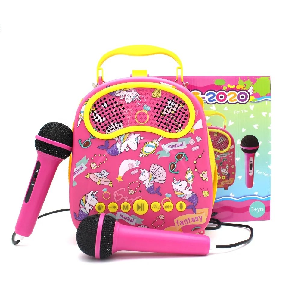 Фабрика Шэньчжэнь детский караоке-аппарат с двумя микрофонами отличное качество красивый дизайн электронные музыкальные инструменты