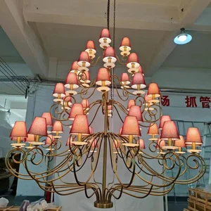 Inspired Popular Art Deco Vintage Reading Room Oval Metal Light Source Project Copper Hotel Professional Installation Chandelier