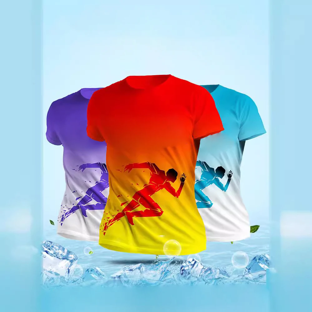 Manufacturer Running T Shirt Design logo Print Sports Competition Gym  T-Shirt Mens Tennis Badminton Volleyball Custom t Shirt