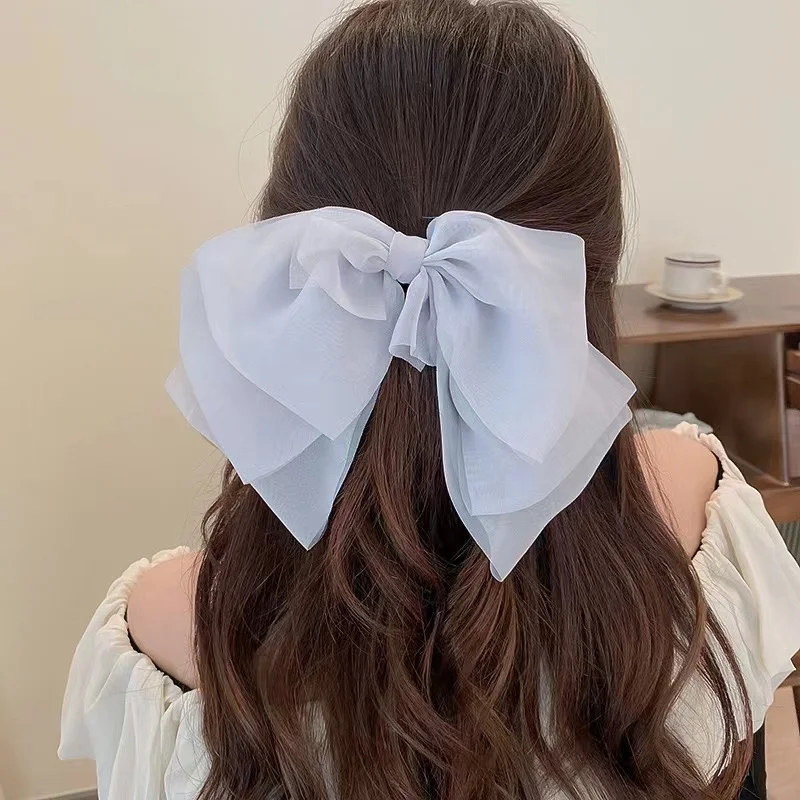 Женская заколка-пряжка из органзы Q & Y, летняя тканевая Заколка-пряжка с бантом, ярких цветов, заколка для волос с большим облаком, бабочкой, бантом, 2022