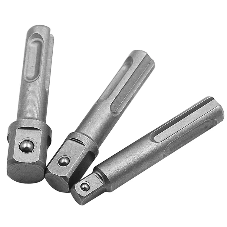 3pcs Sds Handle Socket Driver Set Drill Bit Adaptor 3/8 1/4 1/2" Converter Impact Drill Hammer