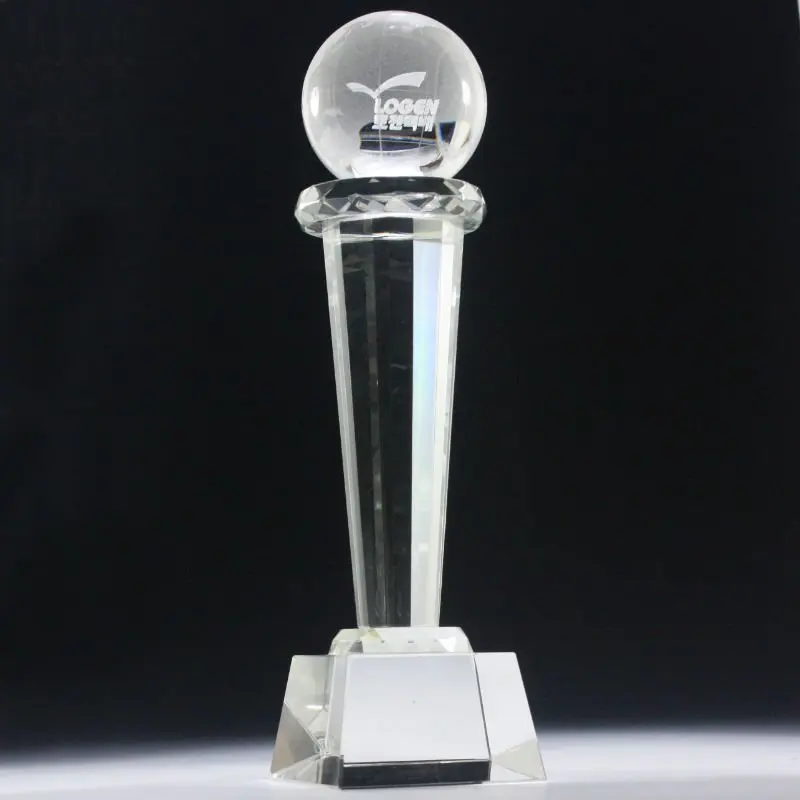 Hot Sale high quality blank crystal glass award crystal trophy custom for Competition trophy