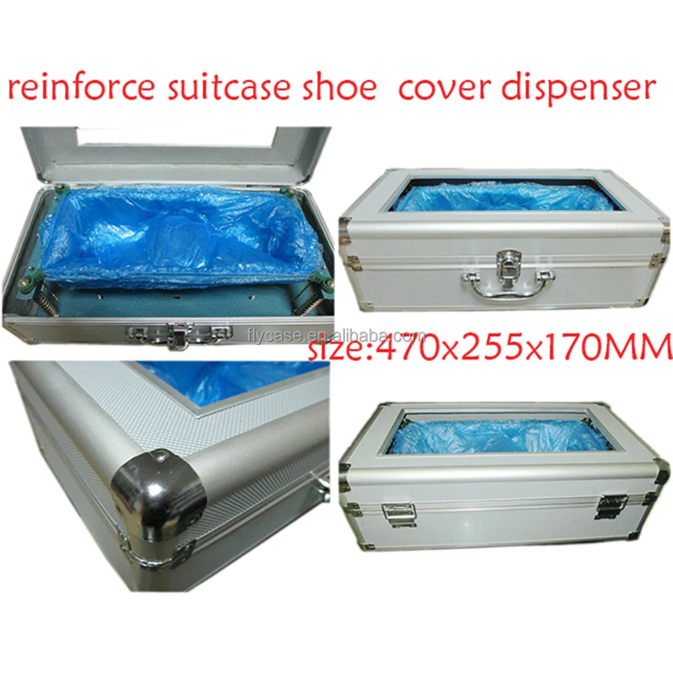 2023 Automatic Shoe Cover Dispenser With Aluminum Suitcase And Metal