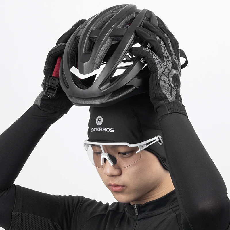 ROCKBROS Winter Warm Fleece Cycling Caps Outdoor Sports Windproof Bicycle Hat Cycling Cap Headwear