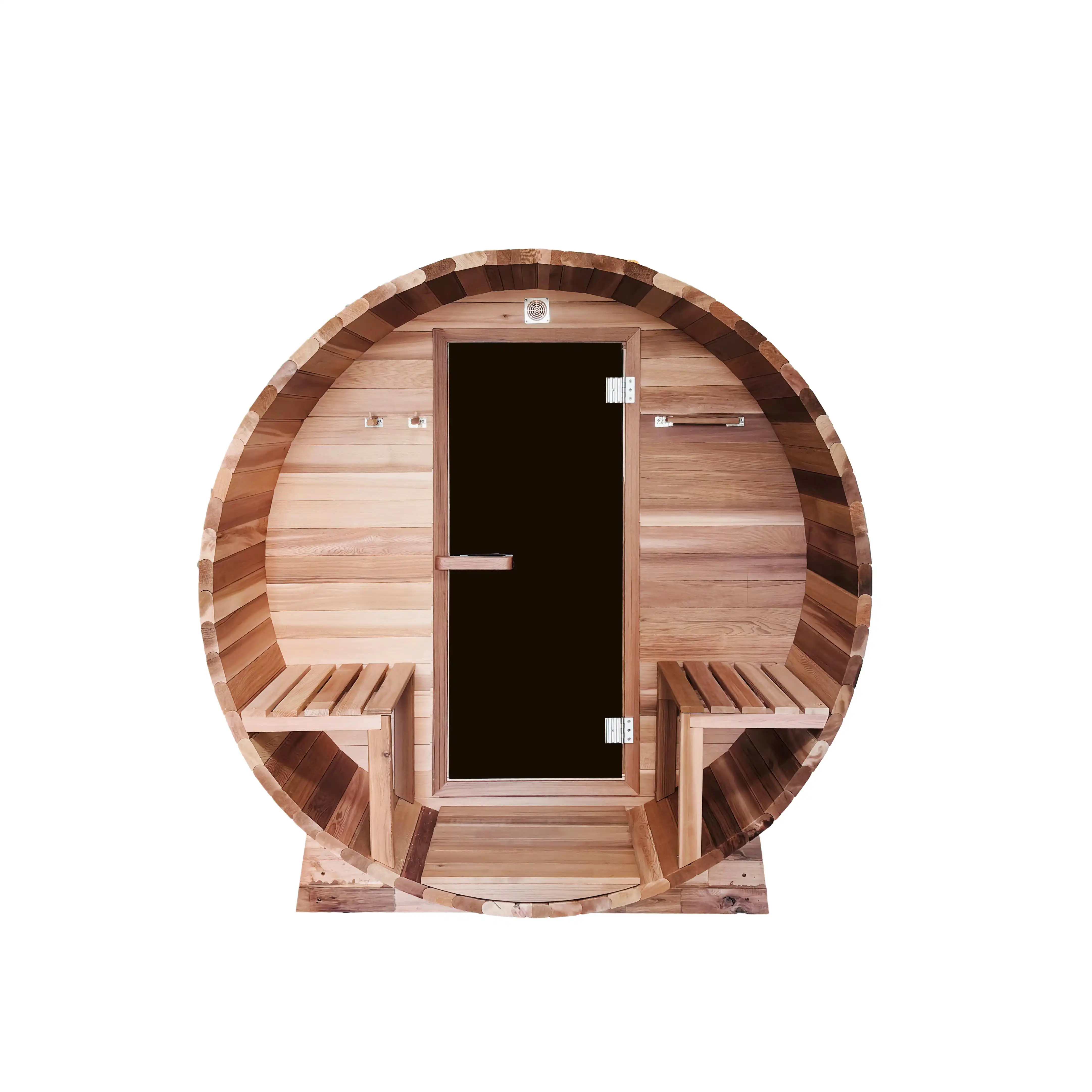 Outdoor Traditional Steam Barrel Sauna Red Cedar Wood 4 Person Barrel ...