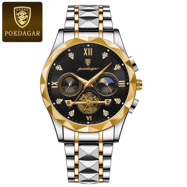 POEDAGAR 996 Original Chronograph Men's Wrist Watch Waterproof Luminous Quartz Watches S aperçu 3