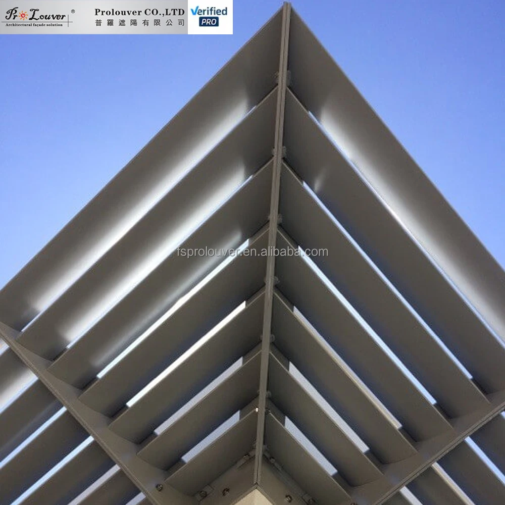 Horizontal Fixed sun louver Architectural Aerofoil profile aluminum louver for window sunshade