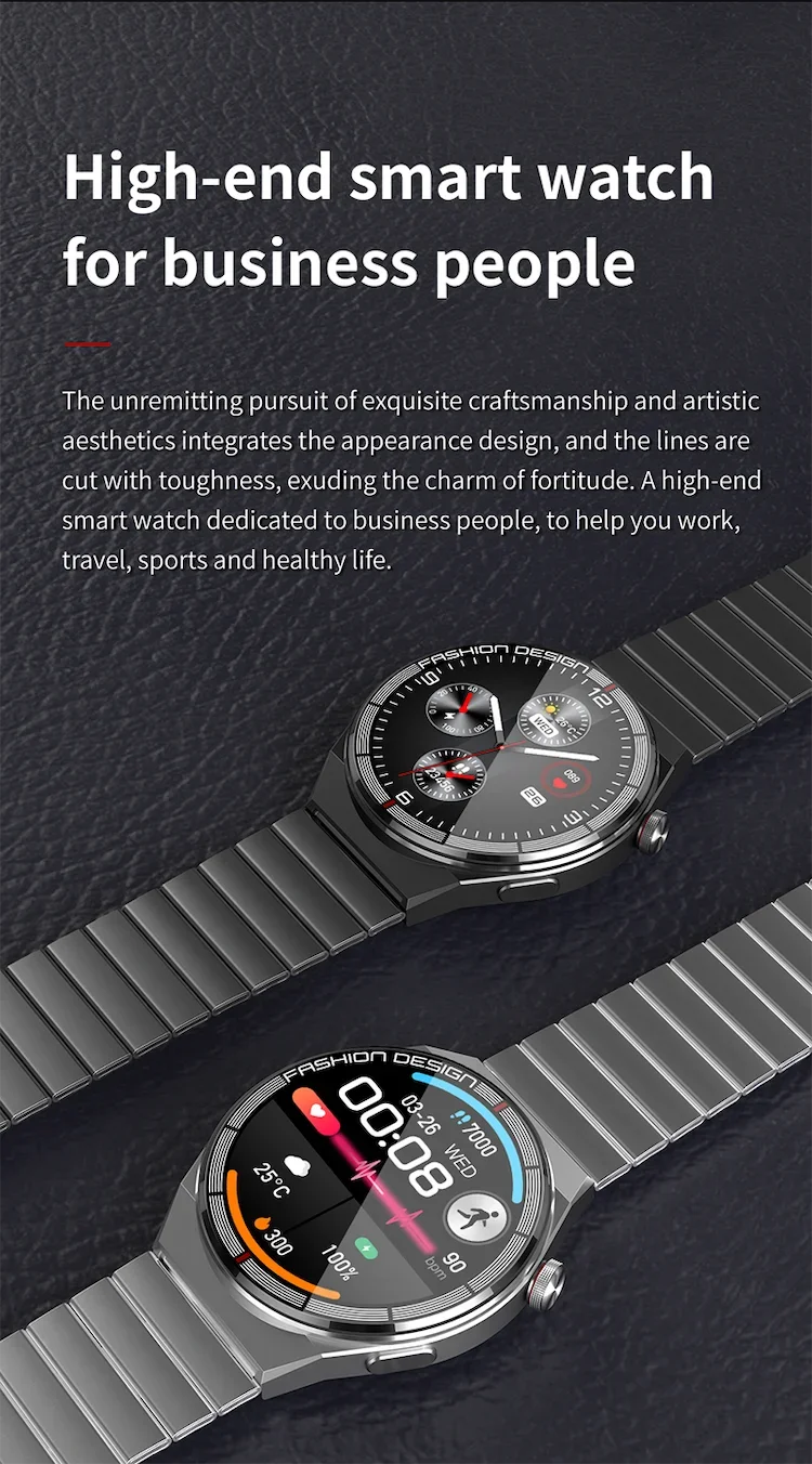 2023 Round Smart Watch H4 Max Reloj Inteligente Redondo NFC Wireless Charging Calculator Smartwatch for Business H4MAX