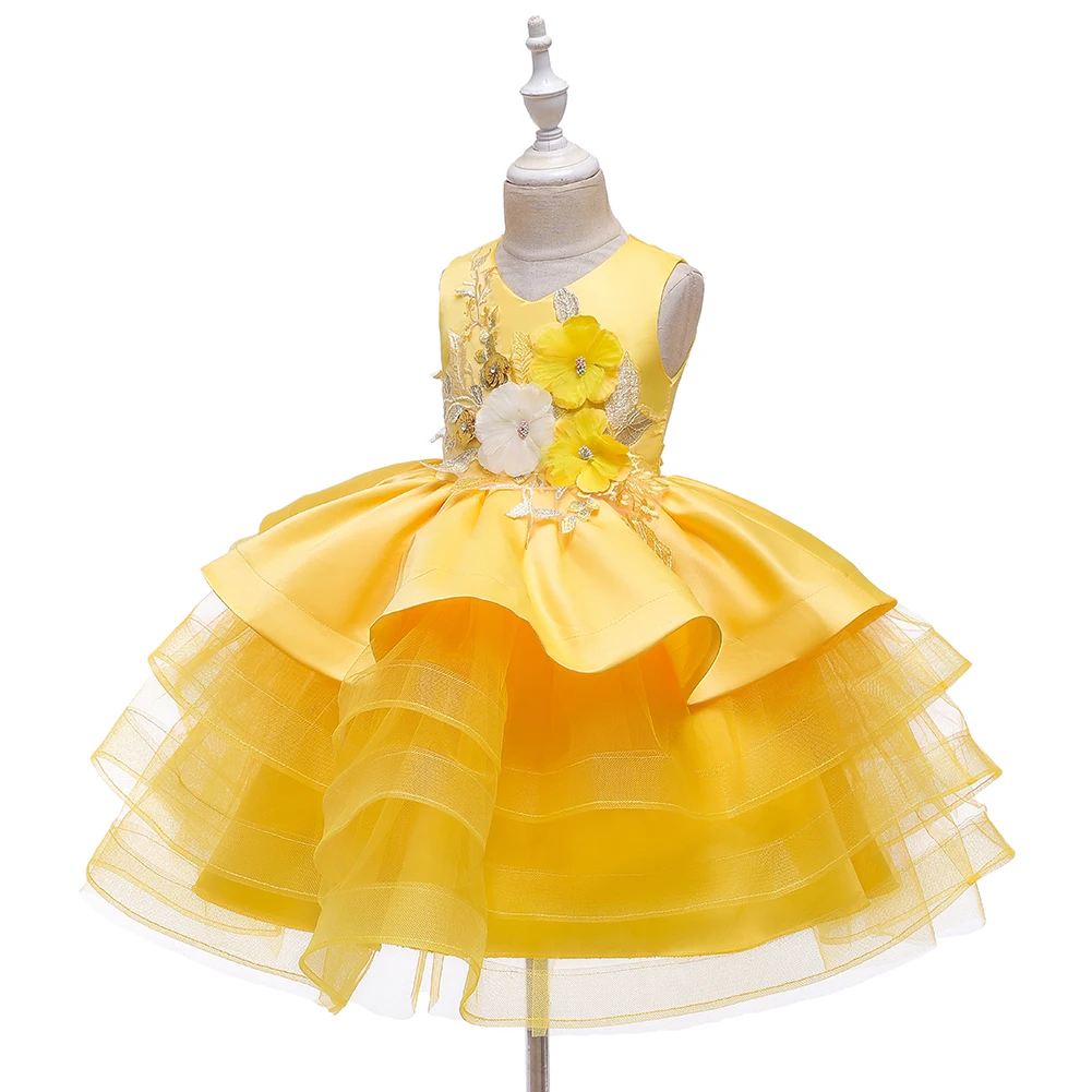 princess polly baby blue dress Girls Rainbow Unicorn Princess Dress Cake Layers Tutu Prom Gown For Ki main image 0