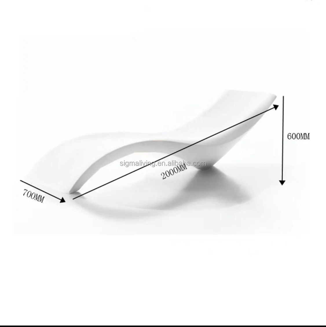 Outdoor pool wave chaise lounger bed deck slumber sun lounger for pool shadow
