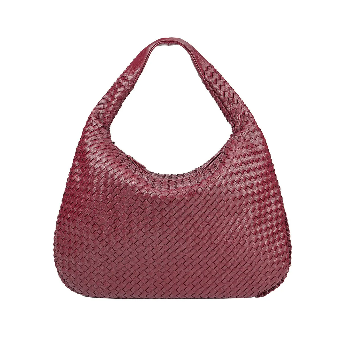 Handmade Woven Women’s Large Shoulder Bag Vintage Bohemian Summer European American Fashion High-End Trendy Dumpling Bag Pu
