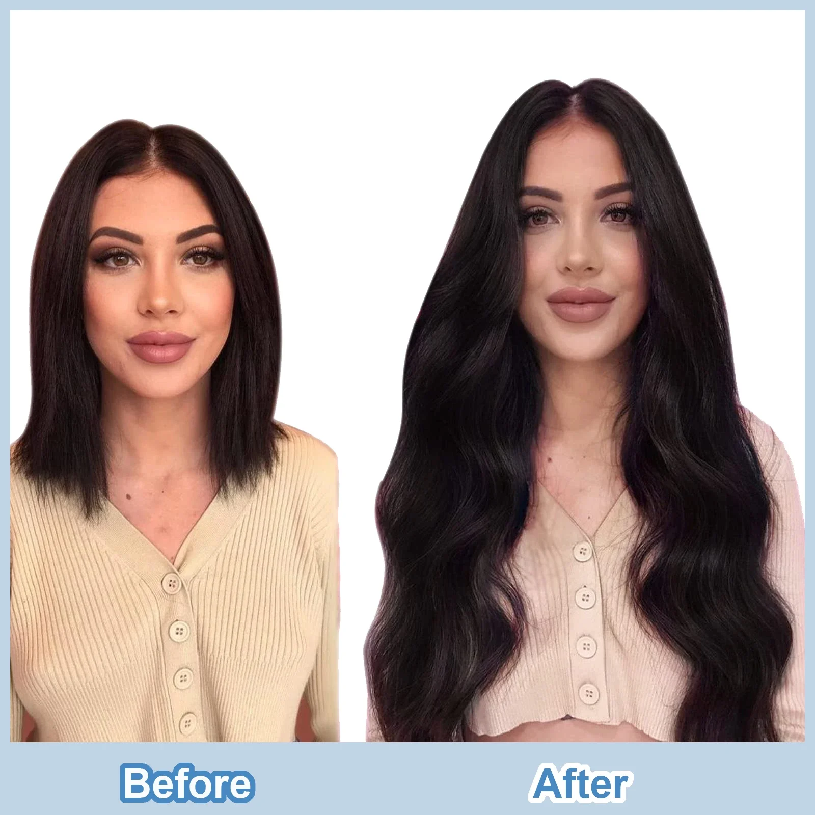 Gerade Keratin U-Tip Remy Echthaar-Extensions 50 Strähnen 50g natürliche Farbe_voghion.com
