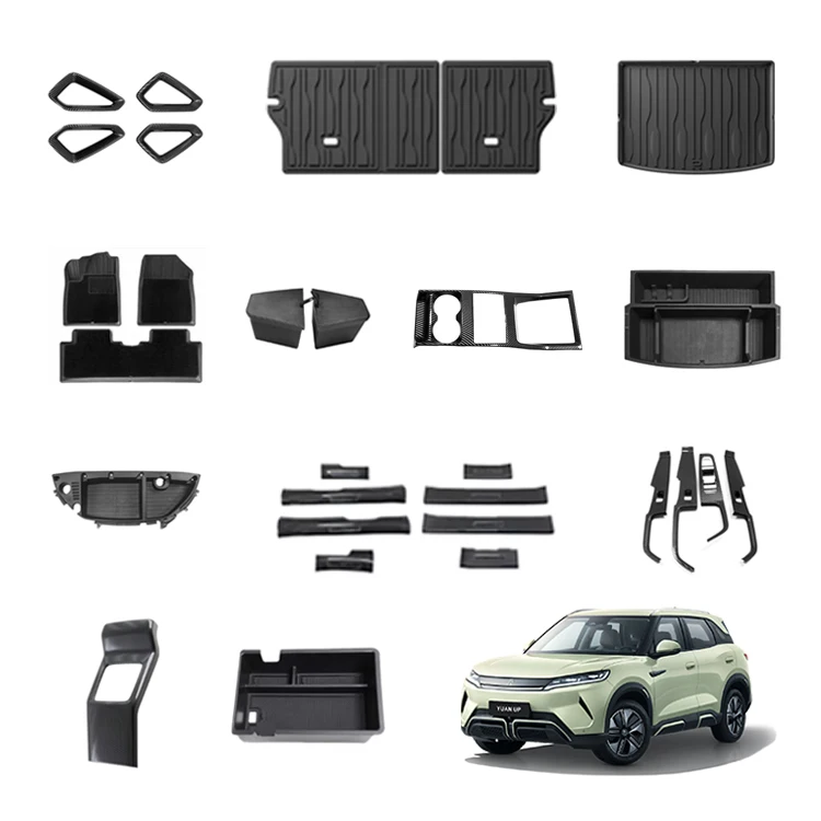 إكسسوارات داخلية للسيارة لـ BYD Atto 2 Yuan up إكسسوار EV نمط ABS ألياف الكربون زينة الزخارف قطع داخلية للسيارة
