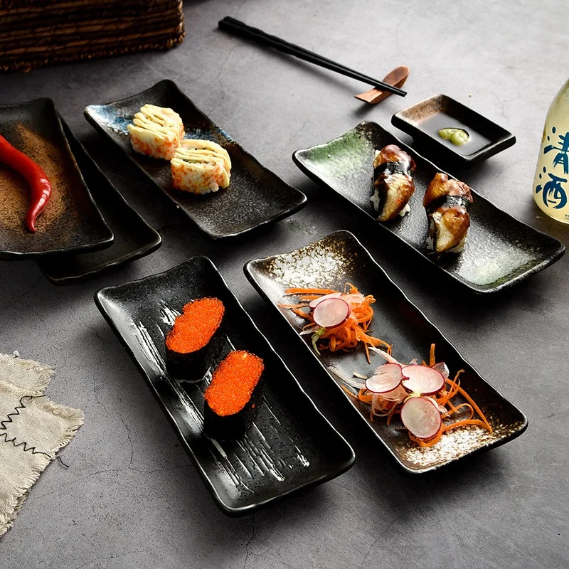 Juego De Platos Platos Postre Porcelana Plato Rectangular