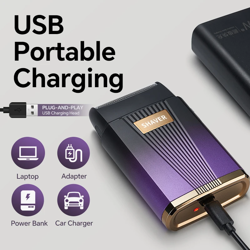 High-Power Reciprocating Single Head Men's Electric Shaver Rechargeable with TYPE-C Charging Port for Household RV Hotel Use manufacture