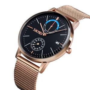 SKMEI 9182 Men's Business Quartz Stainless Steel Glass Pointer Dial Waterproof 30 Meters Hot-selling Watch with Time for