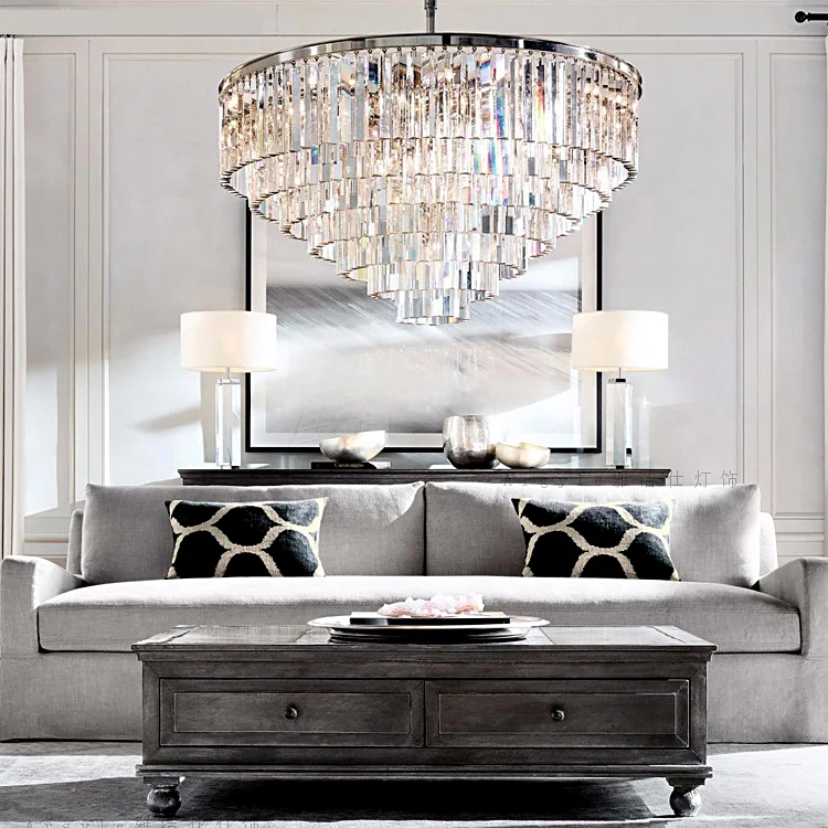Crystal Chandelier Ceiling Light Modern Round Chandeliers Led Dining Luster Pendant Lamp Luxury Crystal Light