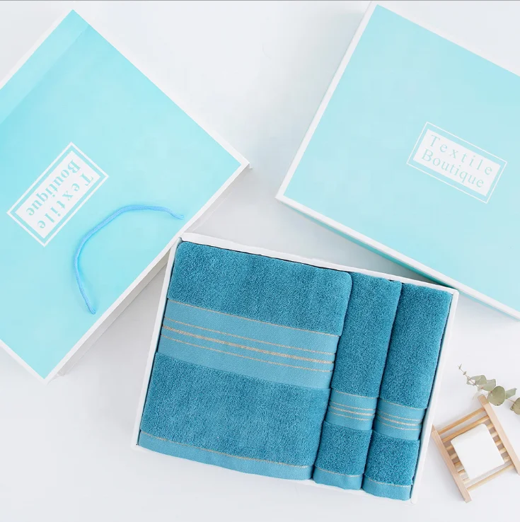 Wholesale Luxury Towels Set Bath+ Face + Hand Towels 100% Egyptian Cotton Bath Towel