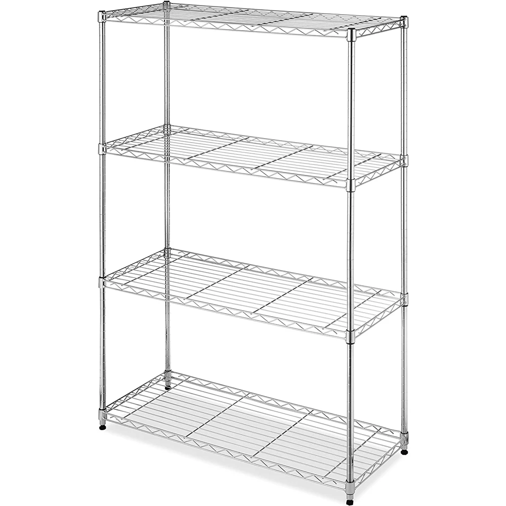530Lbs Capacity Laundry Bathroom Kitchen Silver 4 Tier Adjustable Storage Shelf Metal Storage Rack Wire Shelving Unit