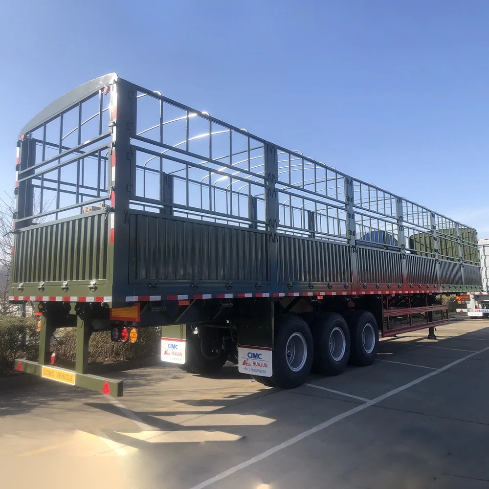 CIMC HUAJUN Trailer Factory 3 Axles Cargo Truck Trailer Sales with Heavy Duty 80tons