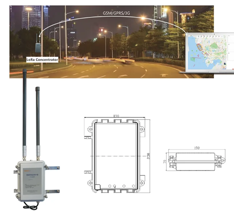 Lorawan Wireless Street Light Control Led Street Light With Nema 7pin