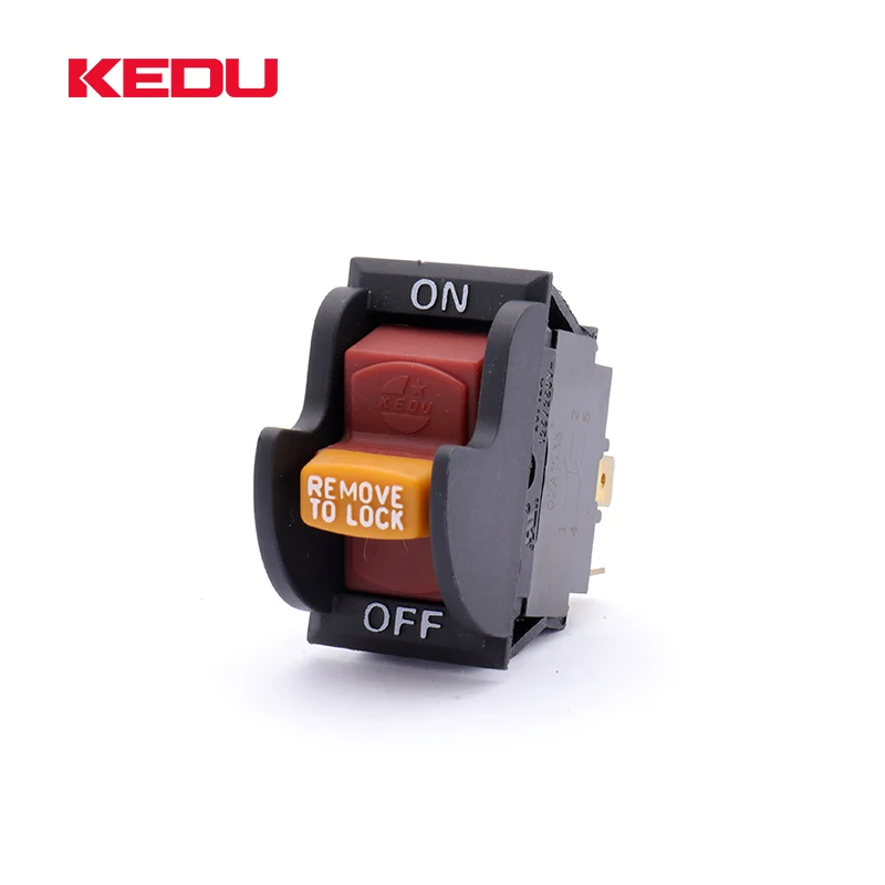 Kedu HY7 - Interruttore a pulsante industriale, 125 V/250 V AC, interruttore di sicurezza elettrico a 4 pin