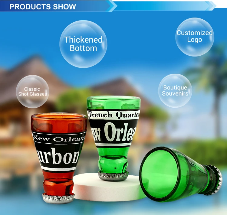 Wholesale 1.5oz Souvenir Tequila Shot Glasses Beer Bottle Top Shot