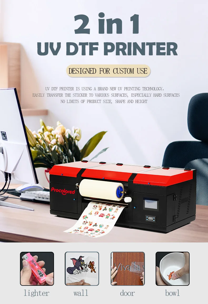 17" 2-in-1 Dual Heads Gold Stamping Transfer A3 Uv Dtf Printer - Buy Uv ...