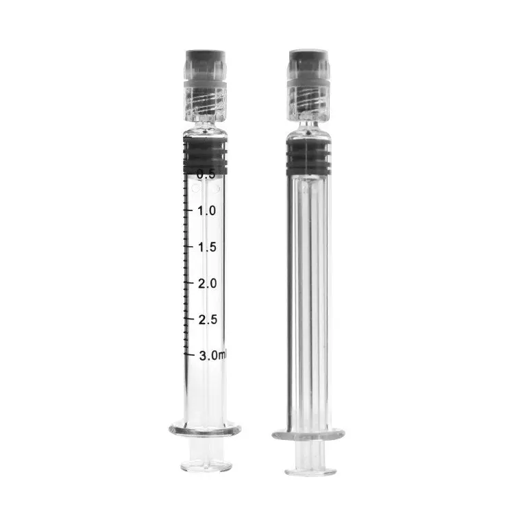 1ml 2.25ml 3ml 5ml Prefilled Borosilicate Syringe Metal Plastic Plunger