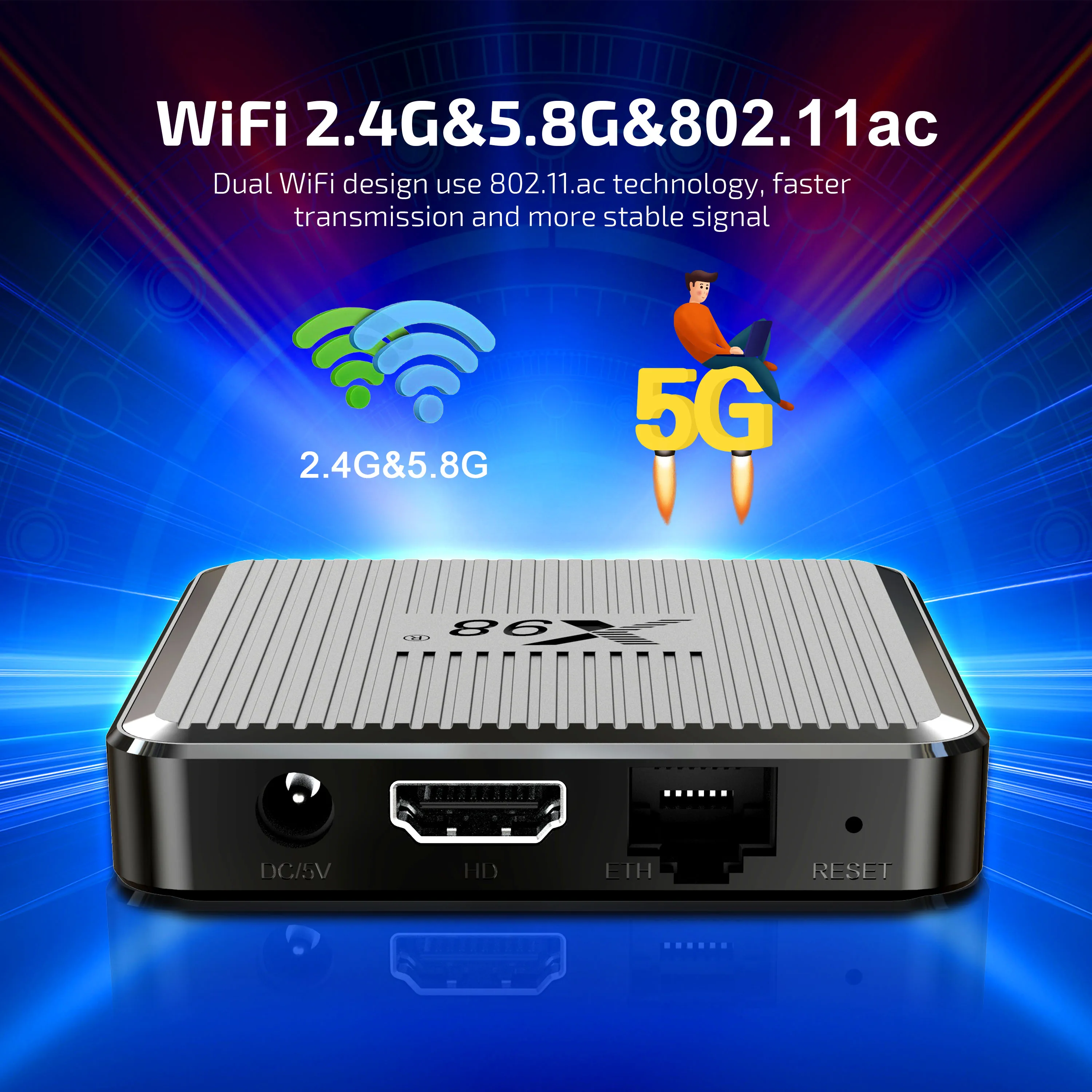 SZIMO Newest X98Q Amlogic S905W2 4K TV Box Quad Core Dual Wifi Set Top ...