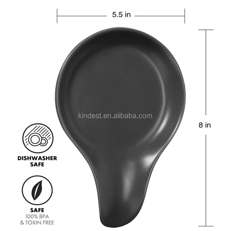 White Wavyside Shape Ceramic Spoon Rest,Circle Spoon Holder For