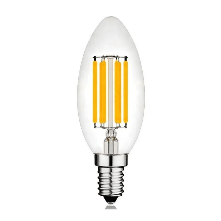 E12 LED Bulb Dimmable Candelabra Bulbs 2700k Warm White 4W Filament Candle Bulb 
