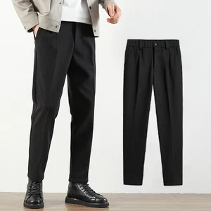 Men's Trousers Autumn Winter New Korean Version of the Small Suit Trousers Men's Slim-fit Draped Straight-leg Casual Suit