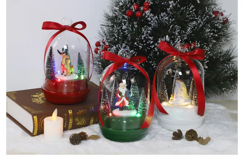 painted christmas glass ball cheap decoration led christmas glass ornaments balls with music for holiday supplier