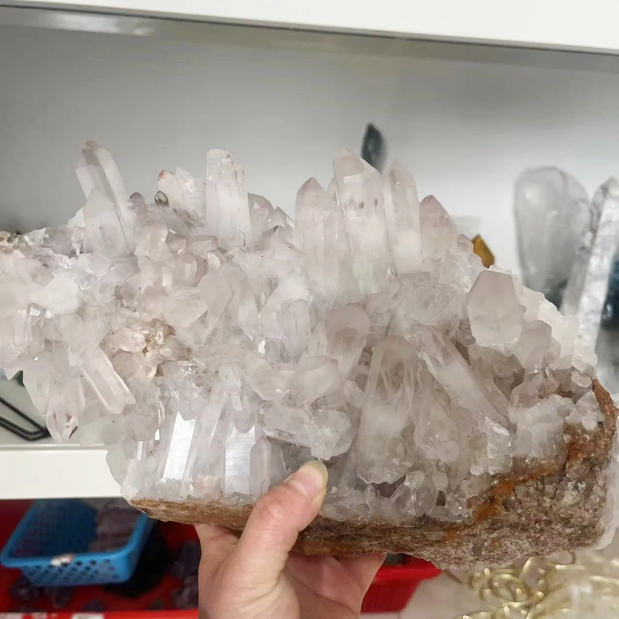 Оптовая продажа необработанный камень большие прозрачные кластеры кварца Исцеляющие