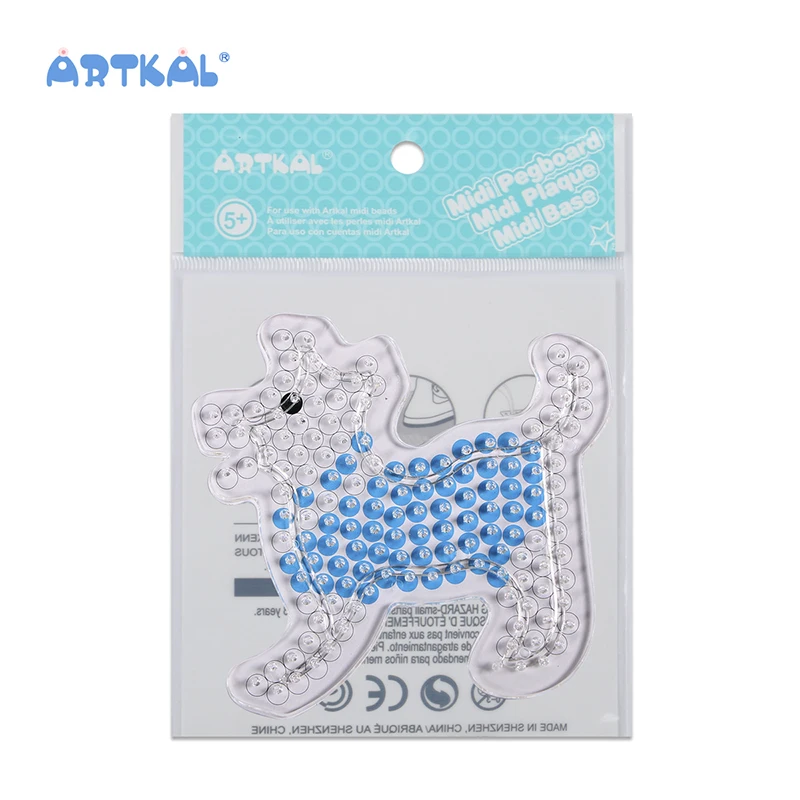 Round Dog Pegboard Kit with Hama MIDI 5 mm beads for Children - Perles & Co