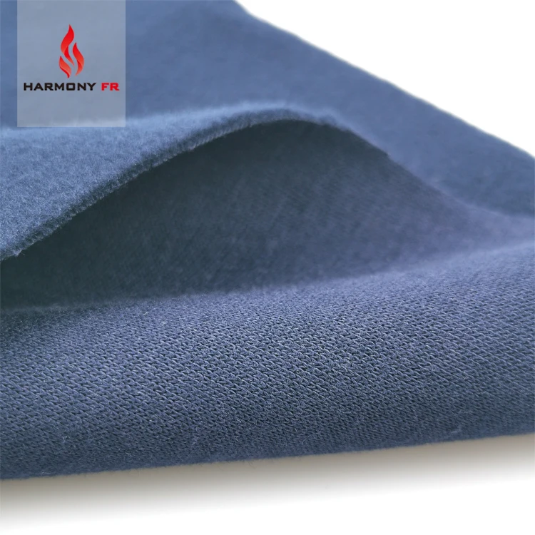 Оптовая продажа NFPA 2112 OEM сервис Пользовательский логотип 380gsm трикотаж чистый 100% хлопок огнестойкие флисовые ткани