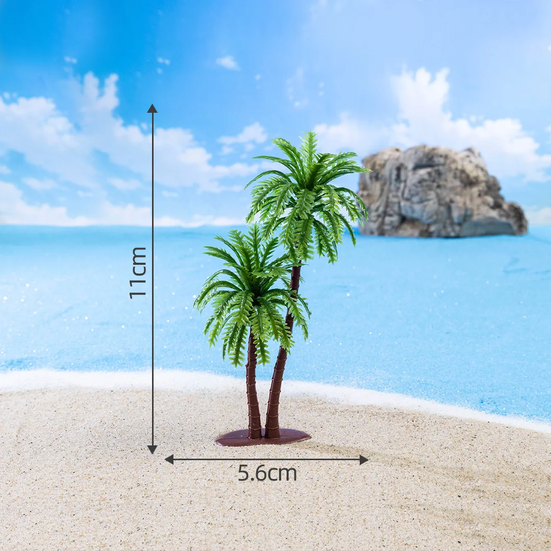 Funshowcase Triplett-Kokospalmen Deko – 26 Cm Hoch, Kunststoff, Für Aquarium, Terrarium, Diorama & Kuchen