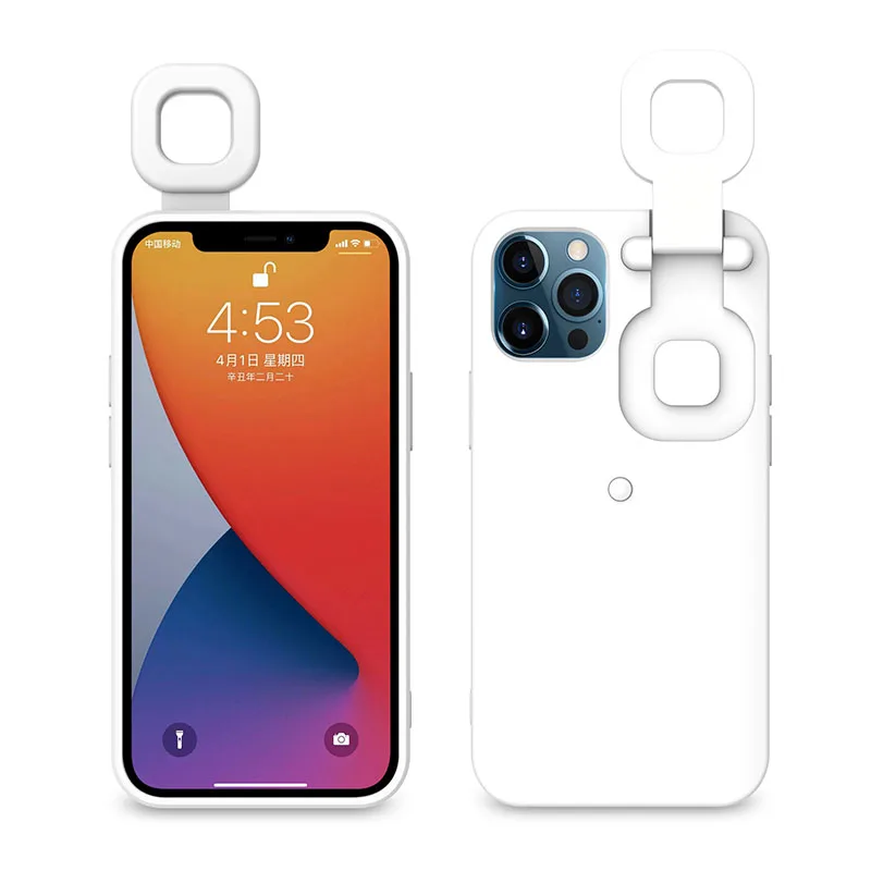 Ring Light Phone Case for Iphone 13 LED Selfie Flashlight