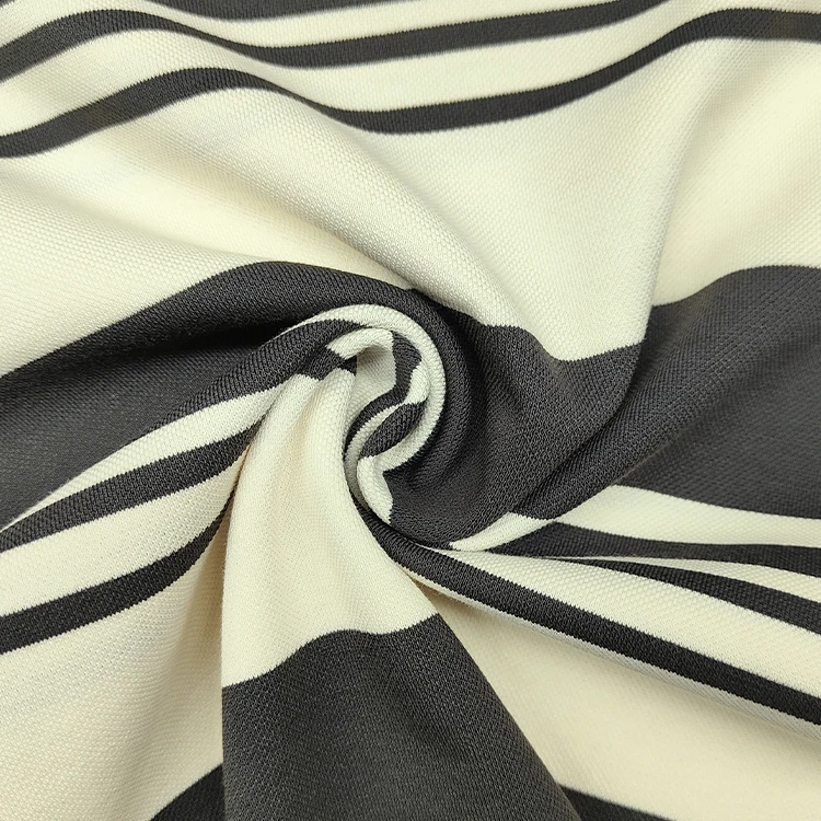 China Wholesale CVC Stripes Fabric Pique Material, Custom Polyester Pique Fabric for Polo Shirt/ details