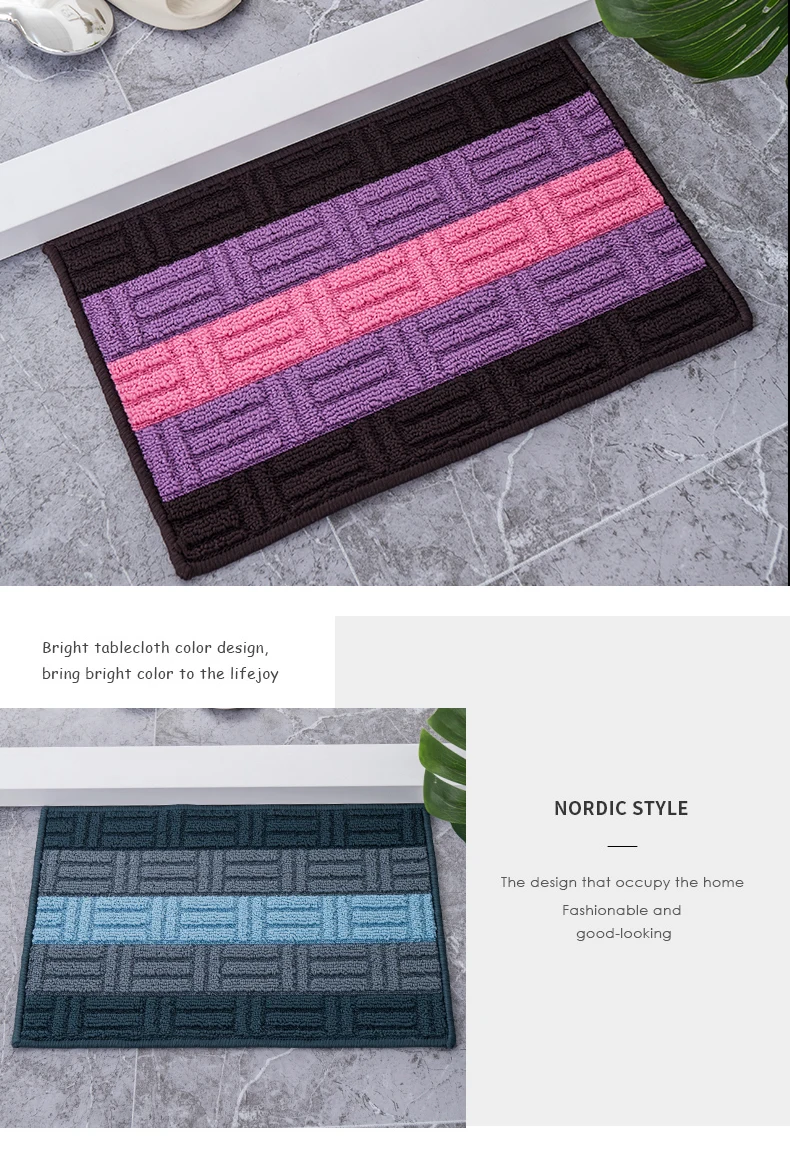 Wholesale Outdoor Rugs 100% Polyester stain Resistant Floor Mat TPR Backing Non-slip Super Absorbent Indoor and Outdoor Door Mat details