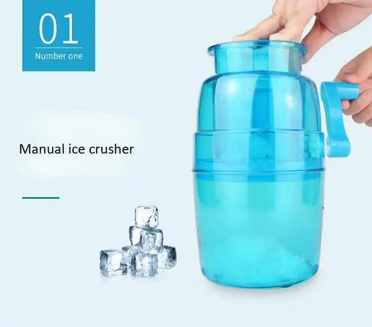 1.1L Portable Hand Crank Manual Ice Crusher Shaver Kids Shredding Snow Cone Maker  Machine Kitchen Ice machine