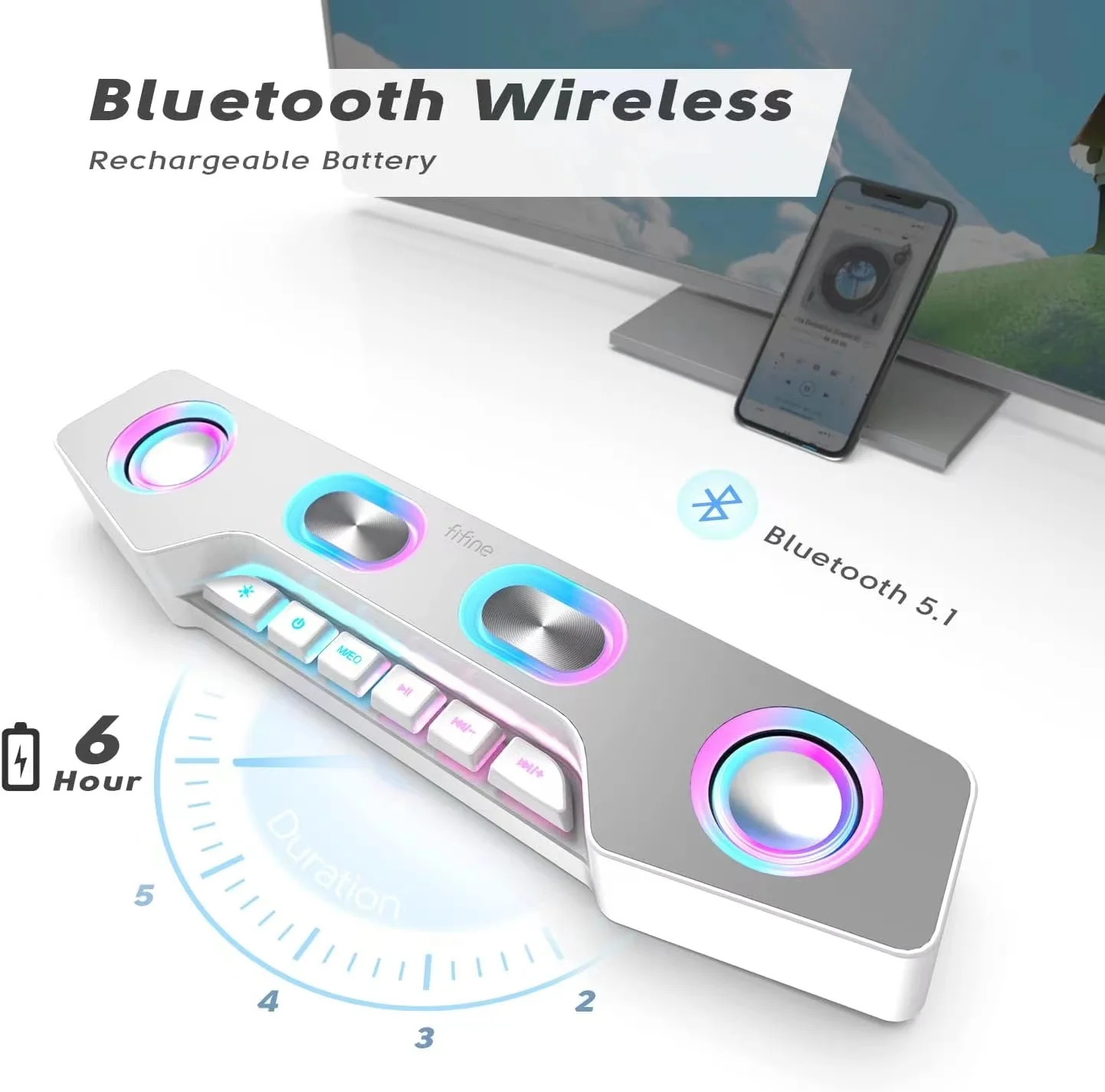 Led Light Bluetooth Speaker PC Mechanical Keyboard Wireless Speaker Game Speaker