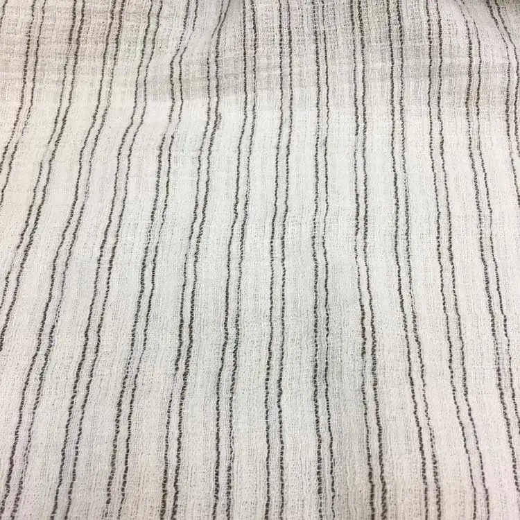 Custom Seersucker Shirt Dress Garment Material Woven Melan Men Washed Multi Striped Linen Cotton