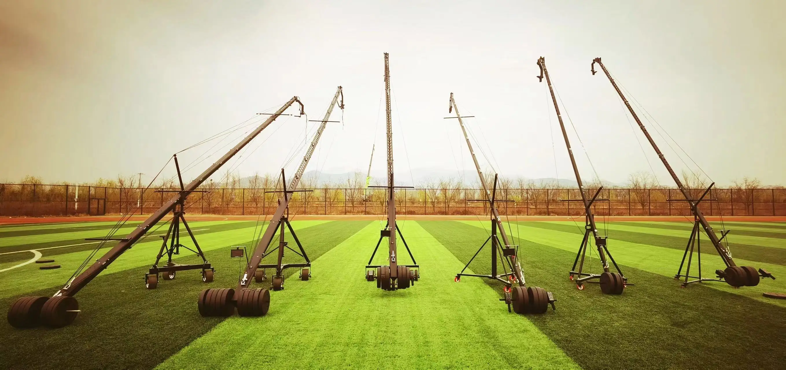 Professional 12 Meters 3-Axis Motorized Dutch Head Video Camera Crane Triangle Jib for Filming